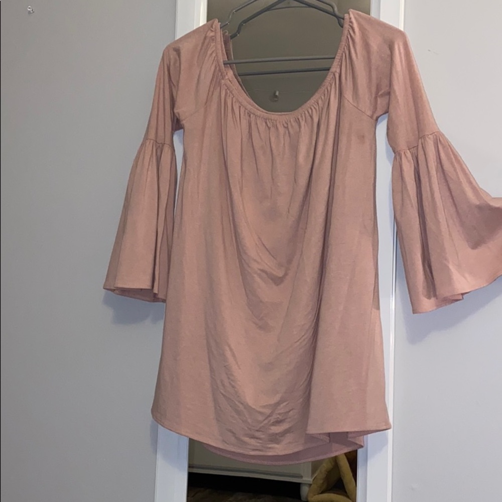 Off the shoulder bell sleeve top
